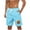 A Sky Blue, variant on Mens Shorts Mens Shorts Shorts Men Men Casual Fashion Print Shorts With Pockets Elastic Waist Beach Pants Sky Blue XXL
