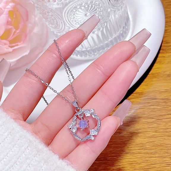 Iridescent Dreamnet Necklace: Round Butterfly Zircon Inlay, Woven in Celestial