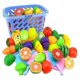 thumbnail image 1 of Juego de juguetes de frutas cortadas en cocina de simulación de 23 uds, juego de casa con cesta de almacenamiento para el papel de los niños, 1 of 5