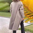 thumbnail image 6 of Women's Woolen Coat Autumn Winter Double-breasted Lapel Overcoat Loose-fit Solid Color Warm Long Coat for Office Daily Wear, 6 of 7