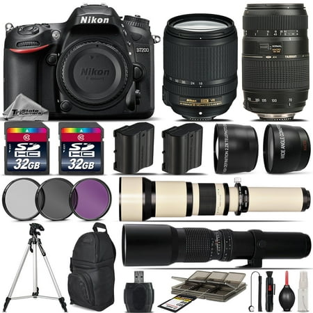 Nikon D7200 DSLR Camera + 18-140mm VR Lens + 70-300mm + 650-1300mm + 500mm