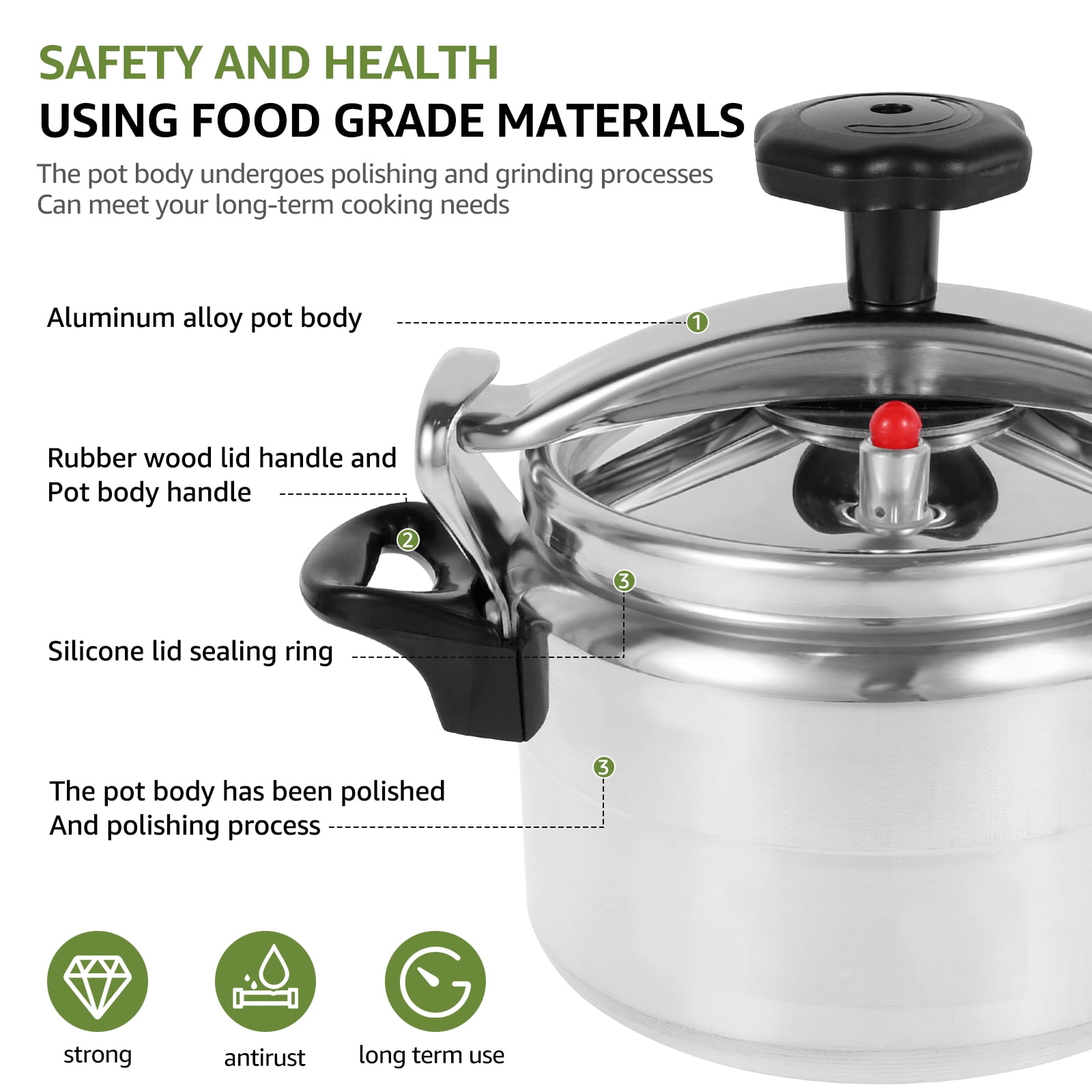 3L small pressure cooker & olla de presión pequeña & pressure cooker stainless steel & Super safety lock Explosion-proof,Suitable for All Hob Types,instant fast ollas de presión para cocinar