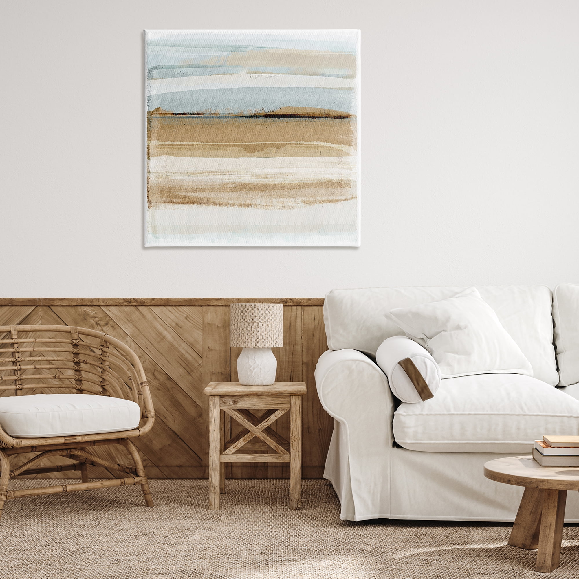 Stupell Industries Winter Sands Abstraction Abstract Painting Gallery Wrapped Canvas Art Print Wall Art, 36 x 36