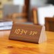 thumbnail image 2 of Reloj despertador LED Reloj despertador digital de madera Fecha de escritorio Temperatura. Pantalla de humedad de 12/24 horas Kuyhfg Sin marca, 2 of 3