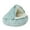 A002- Green, variant on Enclosed Cat Cave Bed, Cave Cat Bed For Indoor Cats, 16 In Long Shag Faux Faux Fur, Cozy Pet Nest, Warm Plush Lining, Mint White Shell Shape, 1 Pc, Cat Houses For Indoor Cats