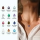 thumbnail image 3 of Collar de Piedra de Nacimiento Uxcell para Mujeres, Collar de Colgante de Circonita en Forma de Gota, Azul Zafiro, 3 of 7