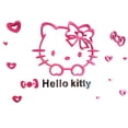 thumbnail image 1 of Calcomanía de pared 3D de acrílico estéreo mediano con dibujo de gato lindo de Hello Kitty para habitación infantil, dormitorio, mesita de noche, letras en rosa, rojo y negro, 1 of 5