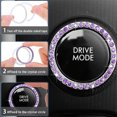 thumbnail image 4 of NOGIS 10 Pcs Leather Steering Wheel Cover for Women Cute Car Accessories Set with Seat Belt Shoulder Pads Seatbelt Covers Cup Holders Bling Start Button Ring Sticker Air Vent Clip (Purple), 4 of 7