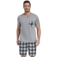 thumbnail image 7 of Iceglad Mens Pajamas Set Lightweight Summer PJs for Men, Soft Breathable Short Sleeve Sleepwear with Plaid Shorts, Quick Dry Moisture Wicking Lounge Set with Pockets, 7 of 7