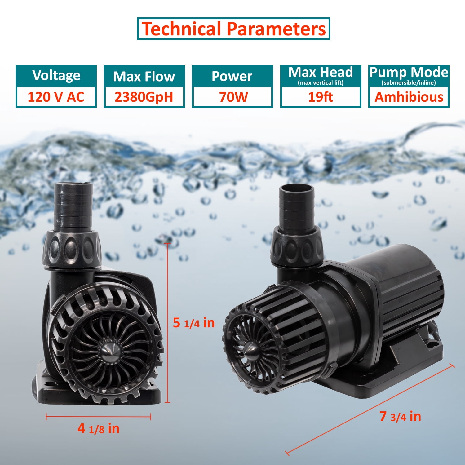 2400 GPH 24v Dc Eco Marine Aquarium Fish Tank Wave Maker Water Pump