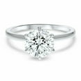 thumbnail image 2 of HeartsAndYou 1.2ct Engagement Ring for Women Round Cut Moissanite 6 Prong Solitaire 18k White Gold Over Silver, 2 of 8