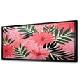thumbnail image 2 of Designart "Tropical Jungle Reverie Pink Florals III" Oversized Floral Framed Wall Art - Traditional Pink Palms & Palm Trees Living Room Framed Canvas Art, 2 of 6