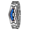 thumbnail image 2 of Fanmis Blue LED Binary Digital Watches Men's Stainless Steel Silver Wrist Watch, 2 of 2