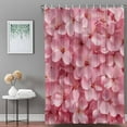 thumbnail image 3 of Bathroom Shower Curtain Spring Pastoral Pink Flower on Linen Waterproof Shower Curtains with Hooks, Watercolor Floral Plant Bath Curtains Bathtub Curtain Home Decor 72x72in, 3 of 9