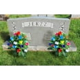 thumbnail image 3 of Artificial Cemetery Flowers,Outdoor Grave Decorations Roses,Beautiful Arrangements Bouquet with Cemetery Vase,Lasting and Non-Bleed Colors (Colorful), 3 of 5