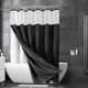 thumbnail image 1 of CHAO Cortina de ducha 180 x 180 cm Cortina de ducha negra Cortina de ducha de poliéster impresa impermeable de 2 capas, 1 of 5