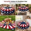 thumbnail image 4 of Patriotic Starburst Round Tablecloth, 2026 New Red White Blue Table Cover for 4th of July Independence Day Memorial Day, Washable Table Cloth Cover for Party Picnic Dinner Decor (70" Round), 4 of 7