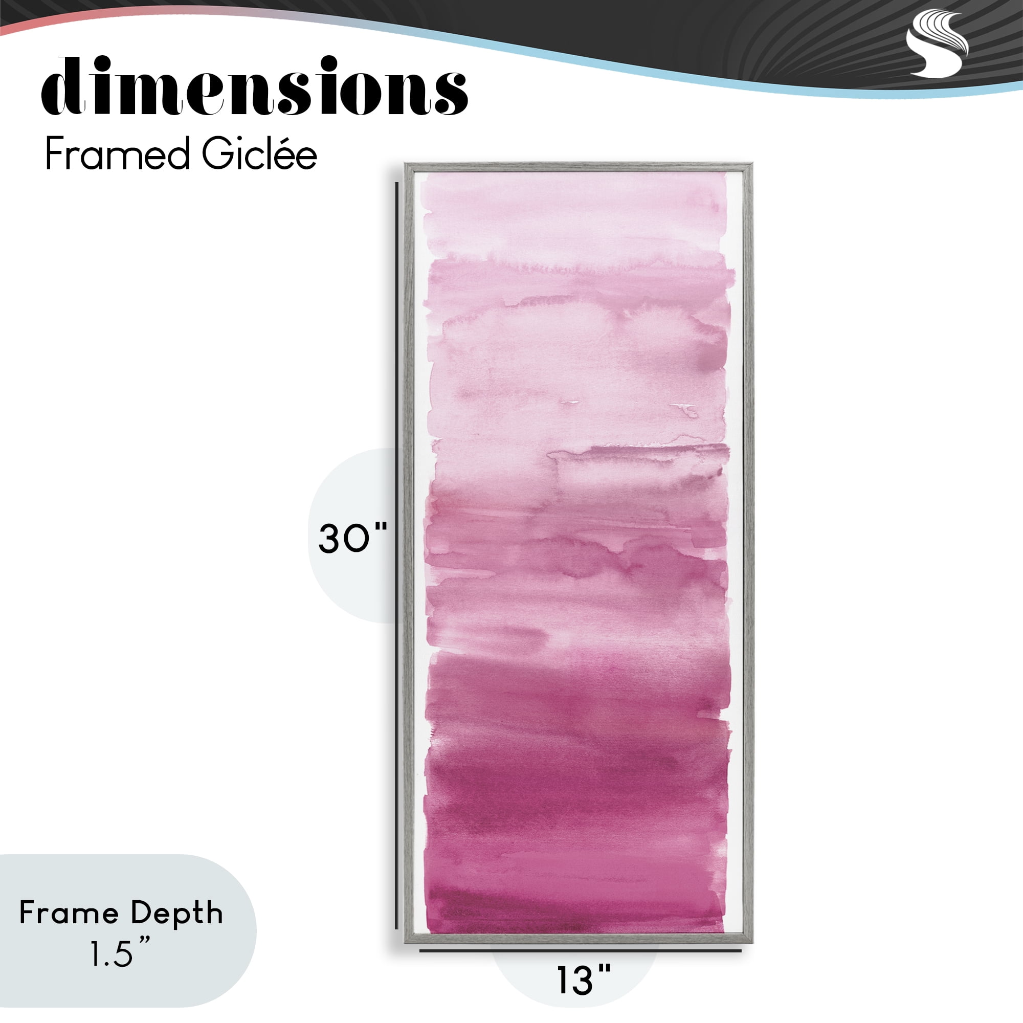 Stupell Industries Blush Blend Gradient Gray Framed Giclee Art, design by Allie Corbin