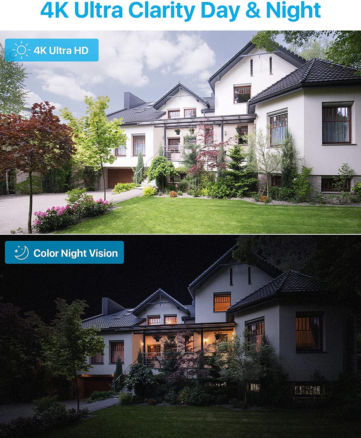 4K Spotlight Security Camera System, ZOSI Security POE System, 8MP AI Person Vehicle Detection Outdoor Camera, 2 Way Audio, Color Night Vision, 8CH 4K NVR with 2TB Hard Drive