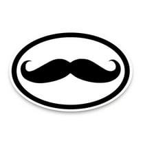 Magnet Me Up Mustache Oval Magnet Decal, 4x6 In, Vinyl Automotive Magnet