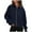 Navy, variant on Dagegui Women's Hoodie Sweatshirts Full Zip Up Long Sleeve Pullover Tops with Thumb Hole Winter Thin Fleece Lounge Cropped Sweatshirt Cyber & Monday Savings Light Blue XL