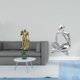 thumbnail image 2 of Figura de caballero, escultura, artesanía, decoración, figura abstracta de lector, figura humana, coleccionable, material de resina, adecuada para esc, 2 of 8