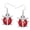Earring-Red, variant on Ladybug Earring Hand Painted Rhinestone Crystal Rhodium Plated E2908