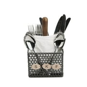 Mind Reader 4 Compartment Utensil Basket, Cutlery Holder, Flatware, Silverware Organizer, Forks, Spoons, Knives, Dining Table, Countertops, Kitchen - Black