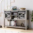thumbnail image 7 of COZONY 46" Farmhouse Entryway Table with Sliding Barn Doors, Sofa Side Table with Storage Drawer and Open Shelf, Console Tables for Hallway, Living Room,Washed Ash, 7 of 7
