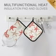 thumbnail image 4 of Yayeee Oven Mitts and Pot Holder Set of 2 Heat Resistant Kitchen Gloves Baking Hot Pad, Brown Starfish, 4 of 5