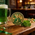 thumbnail image 4 of WEGFTDUOP St. Patrick's Day Commemorative Coin, 1Pc Green Metal Collectible Coin 4x4cm/1.57in 20g, Festive Themed Decor Coin for St. Patrick's Day Party Event Display & Holiday Collection, 4 of 6