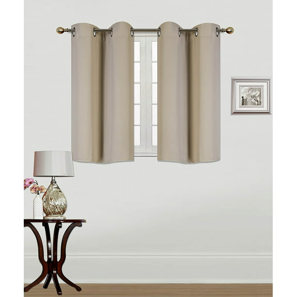 K30 Taupe Tan 1 Panel Silver Grommets, Wide Curtain Sizes