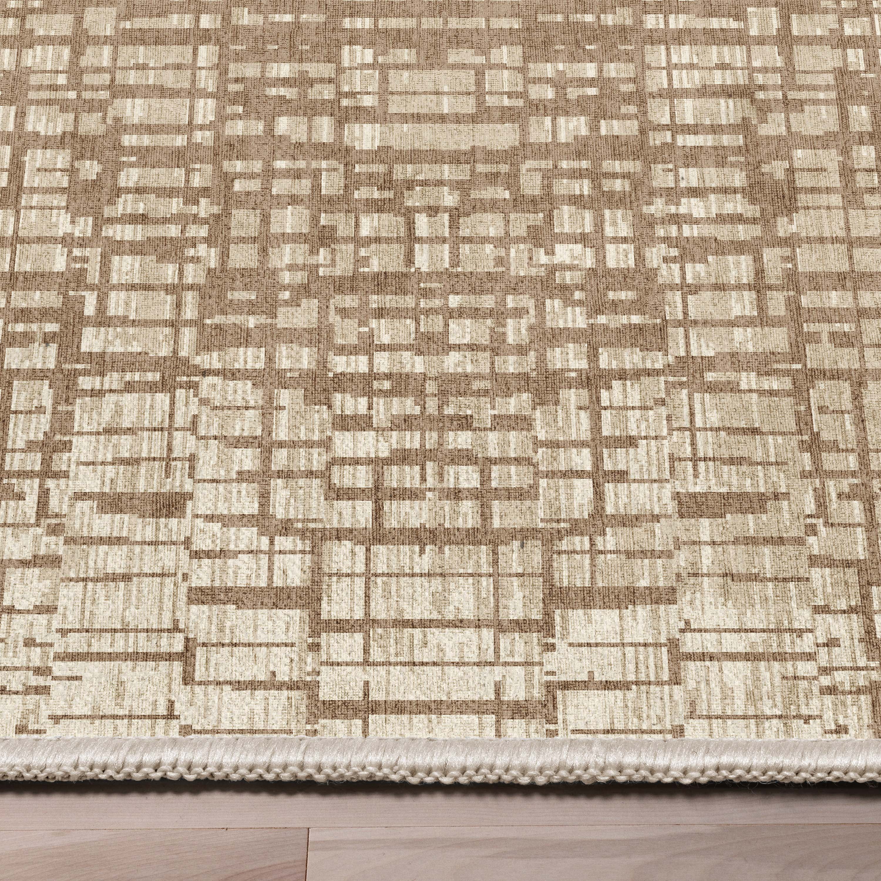 Well Woven Abstract Nightscape Modern Geometric Flat-Weave Ivory 5'3" x 7'3" Area Rug