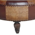 thumbnail image 2 of Pemberly Row Faux Leather Half Moon Ottoman in Brown Mix Pattern, 2 of 2