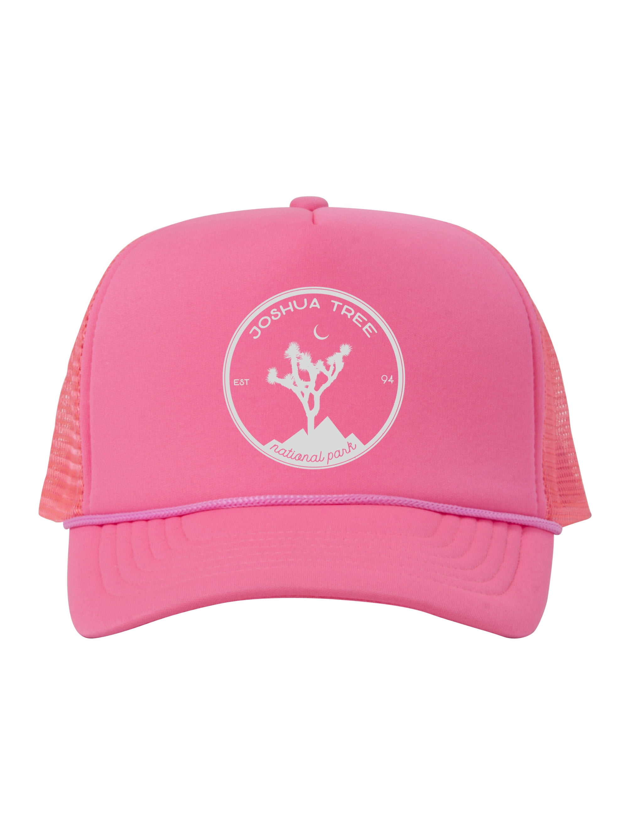 Gravity Outdoor Co Joshua Tree Adjustable Mesh Trucker Hat W Rope Brim White Pink Walmart Com Walmart Com