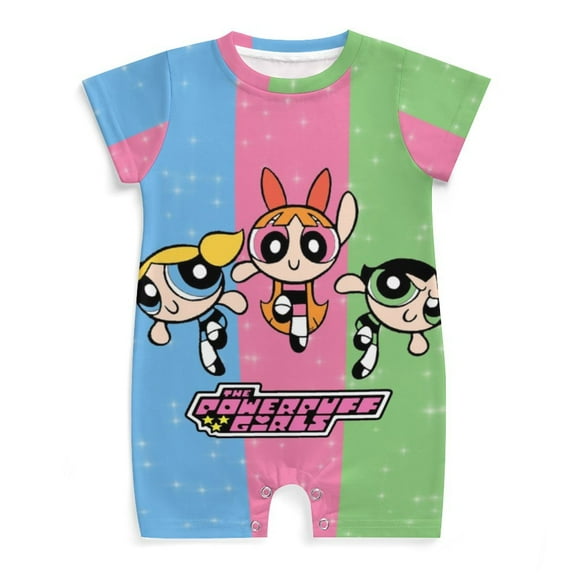 The Powerpuff Girls Baby Romper Short Sleeve Bodysuits Soft Rompers Summer Clothes One-Piece Jumpsuits Outfits 0-3M