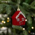 thumbnail image 1 of Nordic light luxury flocking Christmas pendants for Christmas decorations snowflake pendants Christmas dress up supplies red flocking house, 1 of 5