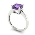 thumbnail image 2 of 2 ctw Solitaire Anniversary Ring for Women | Asscher Cut Simulated Alexandrite | Hyperallergenic Solid 18K White Gold, 2 of 5