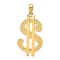 thumbnail image 1 of FB Jewels 14K Gold Polished and Textured Dollar Sign Pendant, 1 of 4