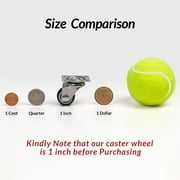 HOLKIE 1 inch Heavy Duty Swivel Caster Wheels,(4 pack)Small Swivel Caster Wheels for Furniture Total Capacity 90lbs (2 with Brakes and 2 Without Brakes)