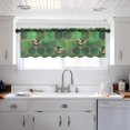 thumbnail image 5 of Sheer Valance Curtains for Kitchen Living Room Decor, Leaves Marble Honeycomb Plaid Geometric Abstract Green Semi Sheer Curtain Voile Valance Rod Pocket Window Treatment Short Curtain Panel 54"x18", 5 of 6