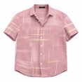 thumbnail image 4 of Rggeeun Men'S T-Shirts Tie-Dye Striped Pattern Short Sleeve Collar with front Buttons Cardigan Loose Fit Soft Breathable for Summer Workout Cozy Tee,Light Pink,Xl, 4 of 4