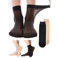 thumbnail image 5 of Gustave 10 Pairs Women Nylon Elastic Short Ankle High Sheer Stockings Silk Short Socks Lady's Hosiery, Black+Beige, 5 of 6
