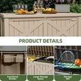 thumbnail image 4 of Uforic Outdoor 120 Gallon Large Resin Deck Box, Outdoor Storage Boxes with X-Shaped Front, for Patio Garden, Waterproof & Lockable, Light Brown, 4 of 9