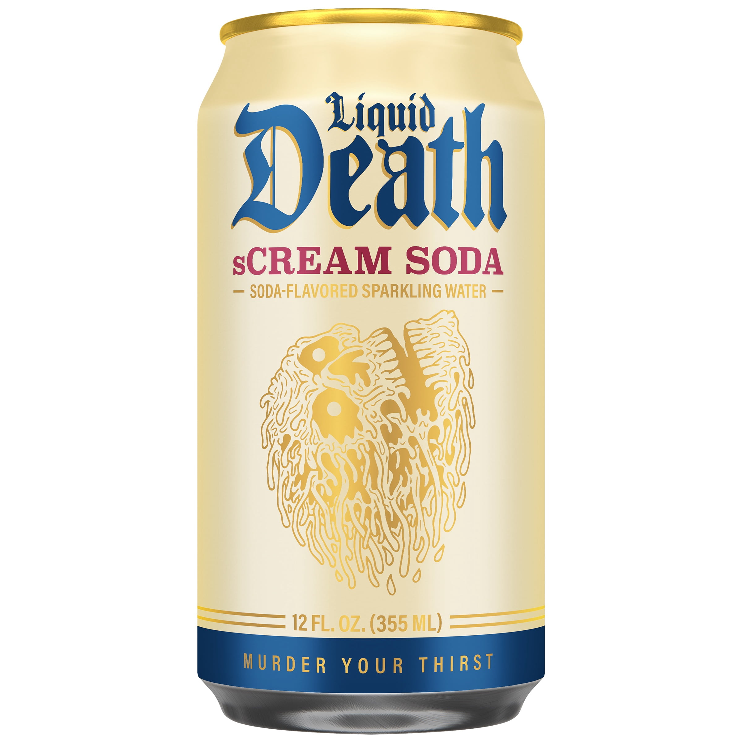 Liquid Death, s'CREAM Soda, Soda Flavored Sparkling Water, 6-Pack (12oz Cans), Low Sugar, Huge Flavor & No Artificial Sweeteners