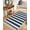 Navy Blue Stripe, variant on Aqua Striped Kitchen Runner Rug 2'x4', Modern Farmhouse Blue White Stripes Washable Rug with Tassels, Non Slip Woven Cotton Bathroom Rugs Hallway Carpet for Foyer Bedroom Entry Back Door Decor