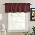 thumbnail image 2 of Pure Oxblood Red Kitchen Valances for Windows, Contemporary Solid Color Minimalist Art Bathroom Window Valances 54x18 Inch Rod Pocket Window Treatments Valance Curtains for Living Room Bedroom Decor, 2 of 9