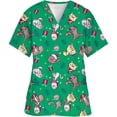 thumbnail image 1 of Uniformes médicos de Navidad para mujer, Tops de enfermera con estampado de Papá Noel, uniforme de novio para mascotas, ropa de cuidador de manga corta, Форма Uku Uku Hrvры, 1 of 5