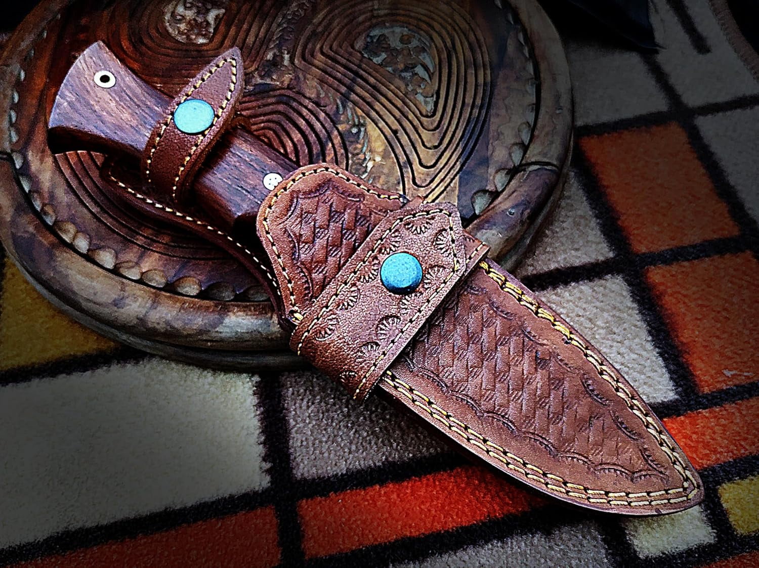 Poshland Custom Handmade Damascus steel 10 Inches Knife- Perfect Grip Tactical Knife