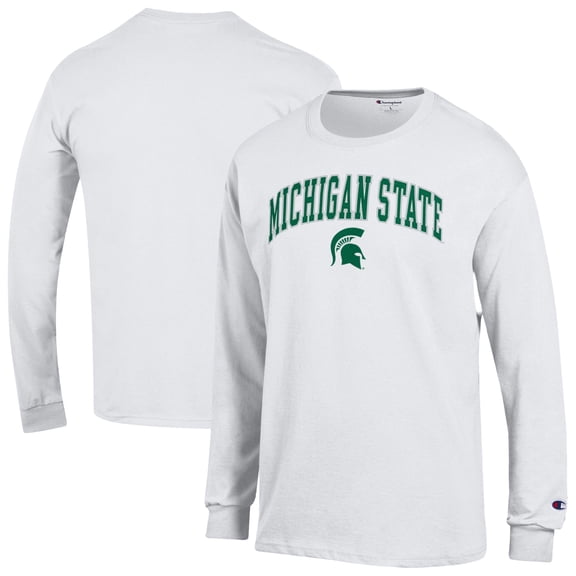 Men's-Champion White Michigan State Spartans Arch Over Logo Long Sleeve T-Shirt